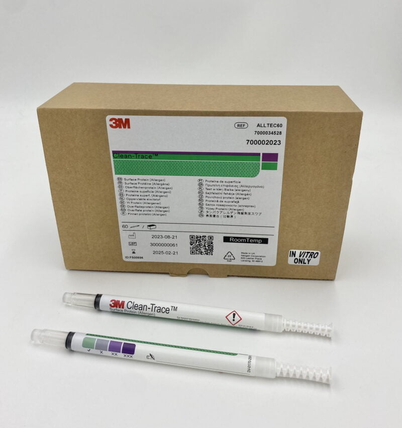 3M Clean-Trace Allergen Surface Swabs are a great addition to companies in the Australian food and beverage who wish to perform an accurate cleaning validation test. This test detects low levels of protein residues left behind after cleaning. As it is a sensitive test, it can also be used as a broad range allergen screening test.