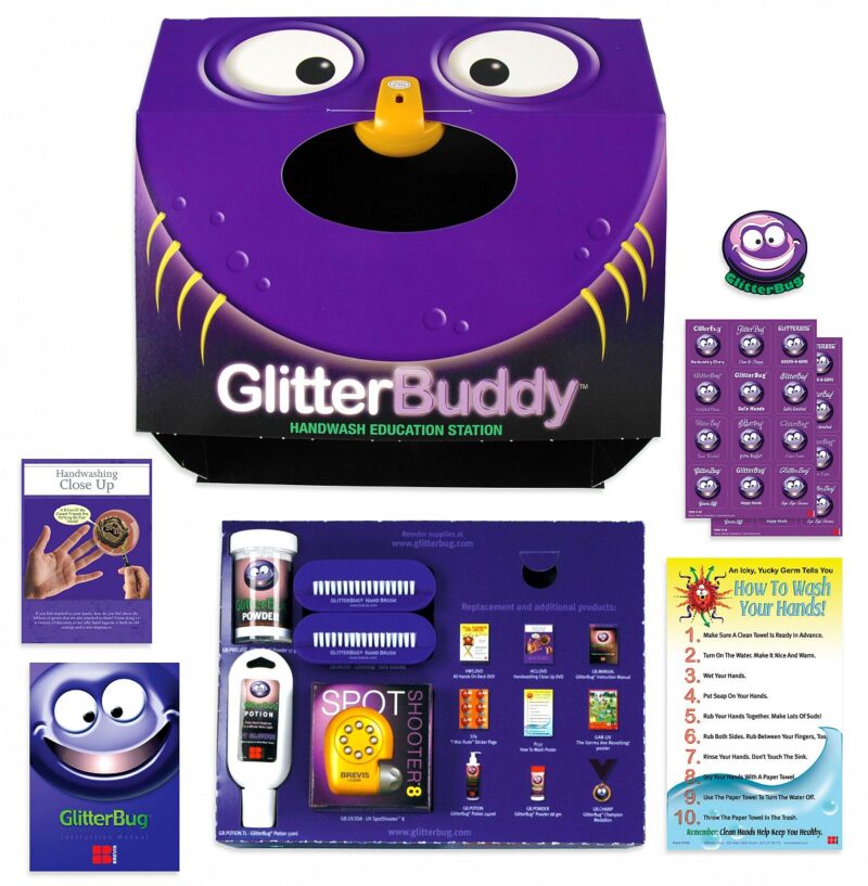 The GlitterBuddy Kit is a hand hygiene and cross contamination training tool perfect for schools, TAFE and universities. Proper hygiene is crucial and GlitterBuddy is the leading tool to help train both kids and adults how to wash to a hygienic level.